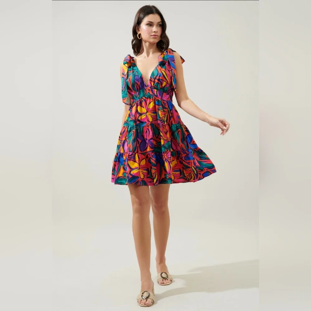 SUGARLIPS | Talullah Tie Strap Tiered Mini Dress - Picture 1 of 7